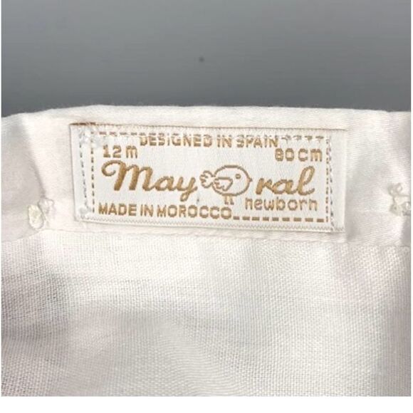 Mayoral Nautical Landscape Baby Dress Cotton Cap Sleeves Button Down Closure 12m - Picture 11 of 12